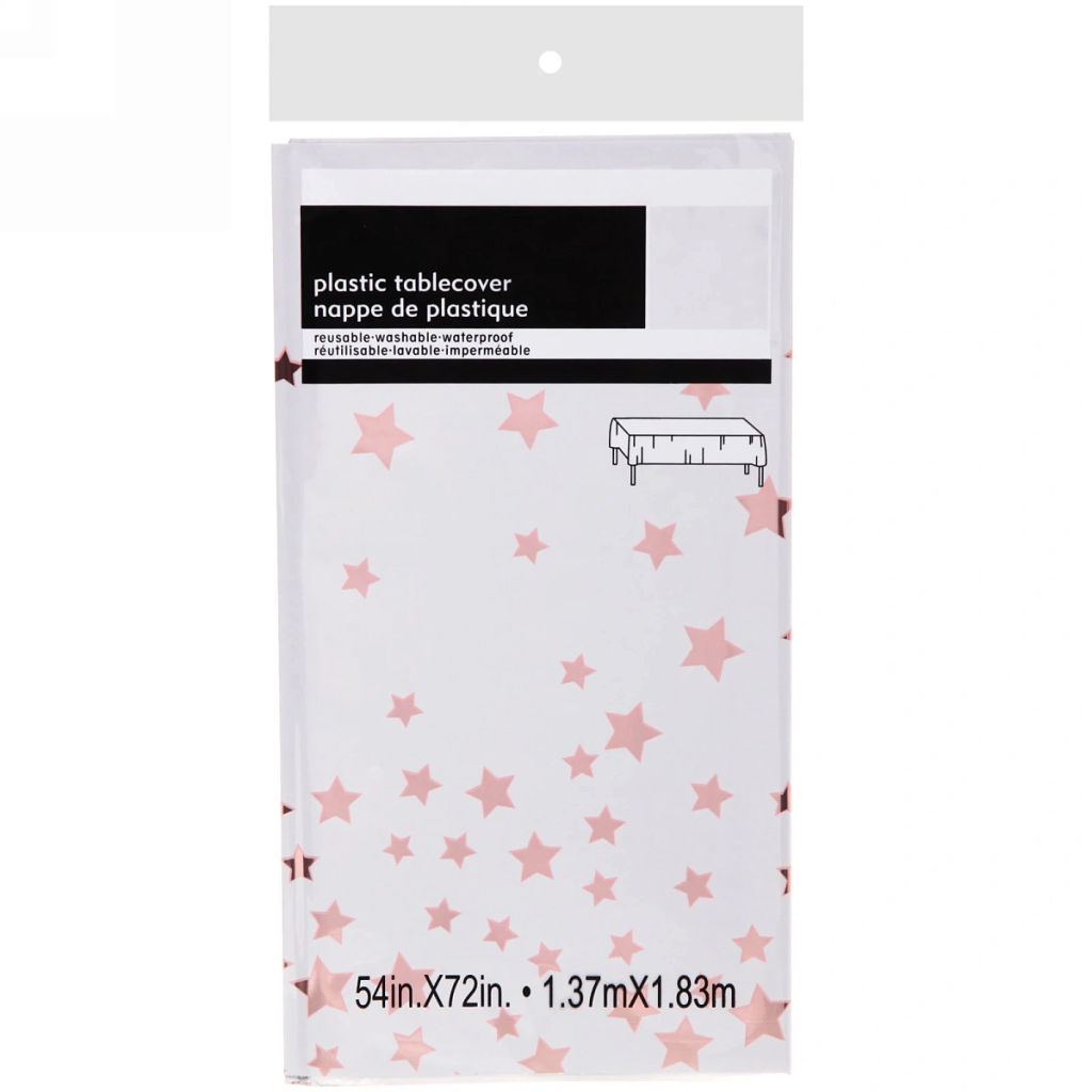 Цена за 3 шт. Скатерть "Звездопад" 137*183см цвет розовое золото, пвх