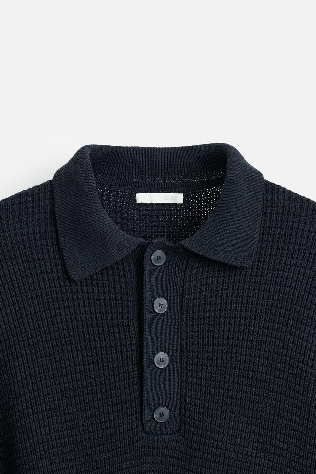 PURL KNIT POLO SHIRT - Zara фото 9