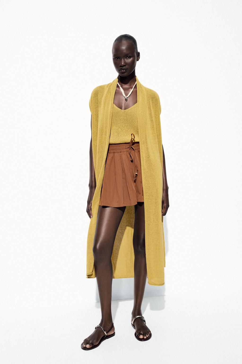 LONG KNIT LINEN WAISTCOAT - Zara фото 8