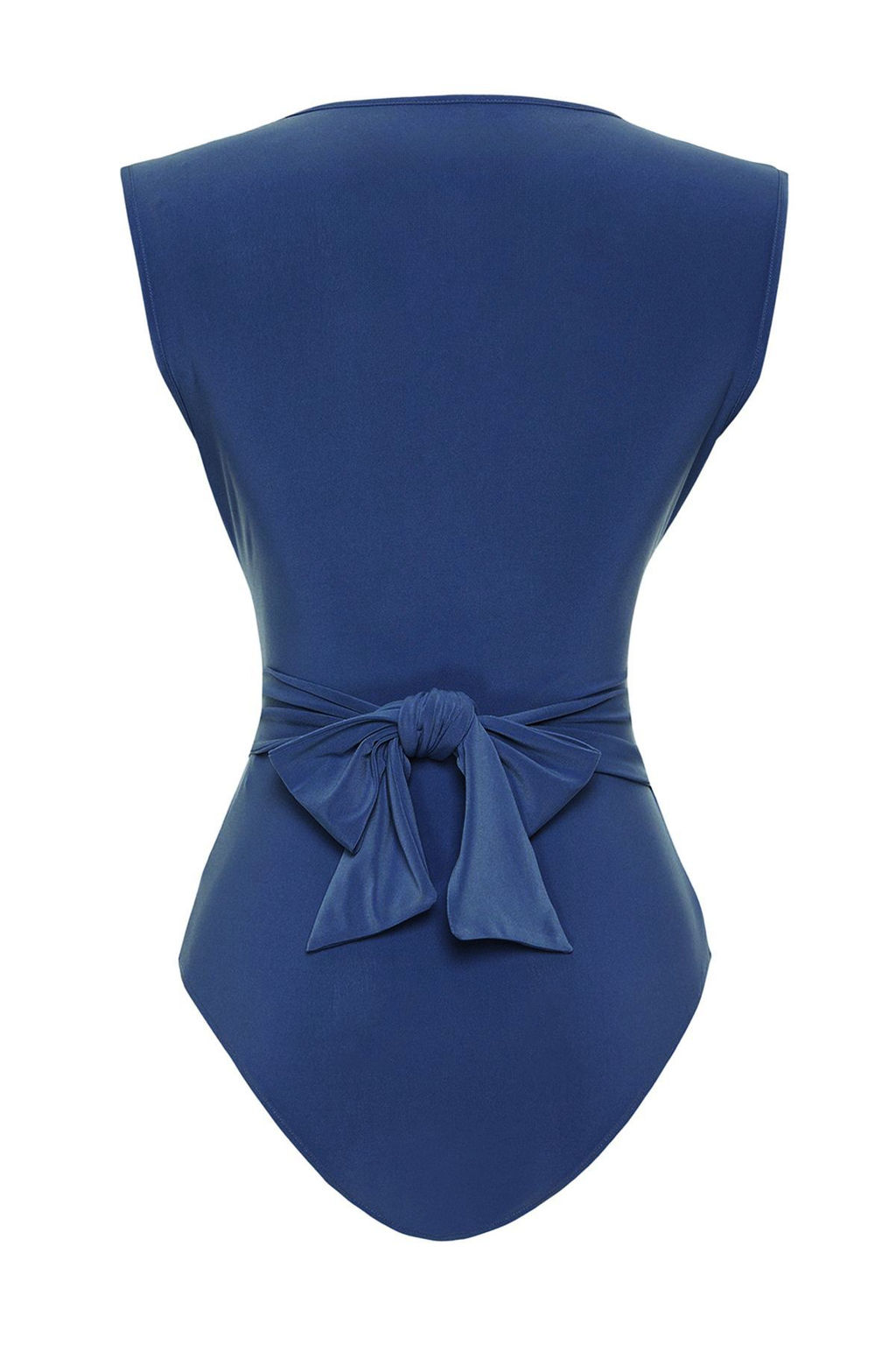 TRENDYOLMILLA Mavi Baglama Detayl? V Yaka Fitted/Vucuda Oturan Esnek C?tc?tl? Orme Body TWOSS23BD00055  фото 14