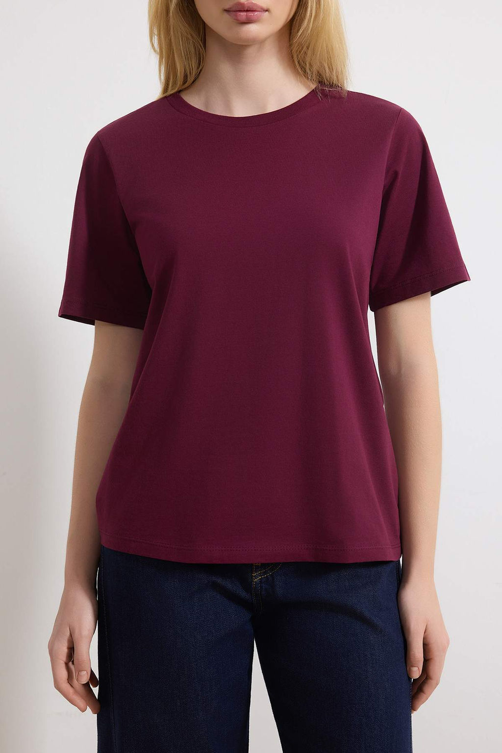 Murdum-Tas %100 Pamuk Bisiklet Yaka 2li Paket Orme T-Shirt TWOSS20TS0141