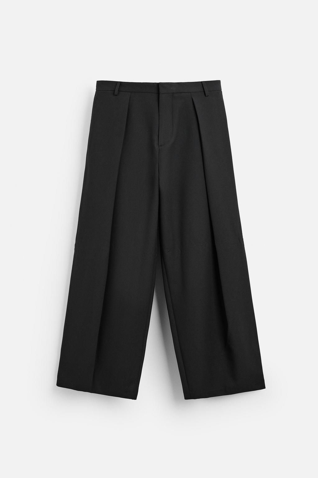 WIDE-FIT PLEATED TROUSERS - Zara фото 7