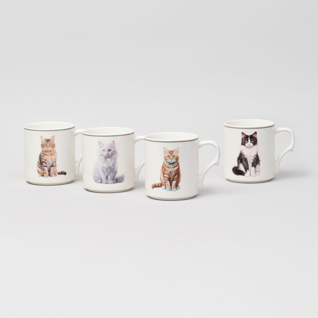 НАБОР КРУЖЕК MEOW 4ШТ НА ПОДСТАВКЕ 368МЛ - Lefard фото 4