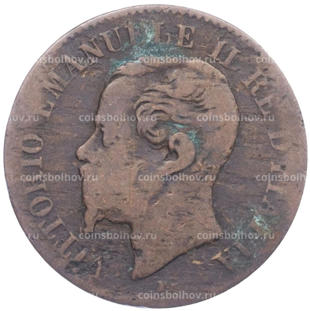 Монета 2 чентезимо 1867 года M Италия