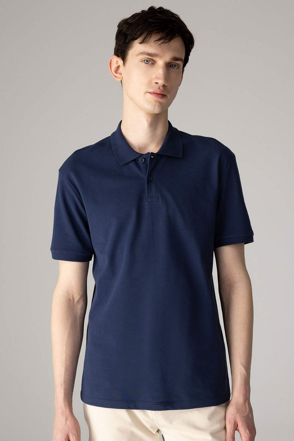 New Regular Fit K?sa Kollu Basic Duz Polo Tisort - Defacto фото 9