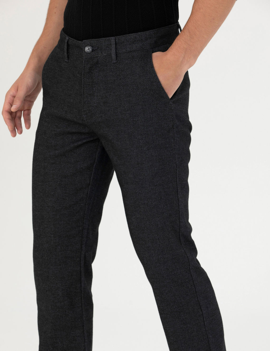Antrasit Regular Fit Kanvas Pantolon