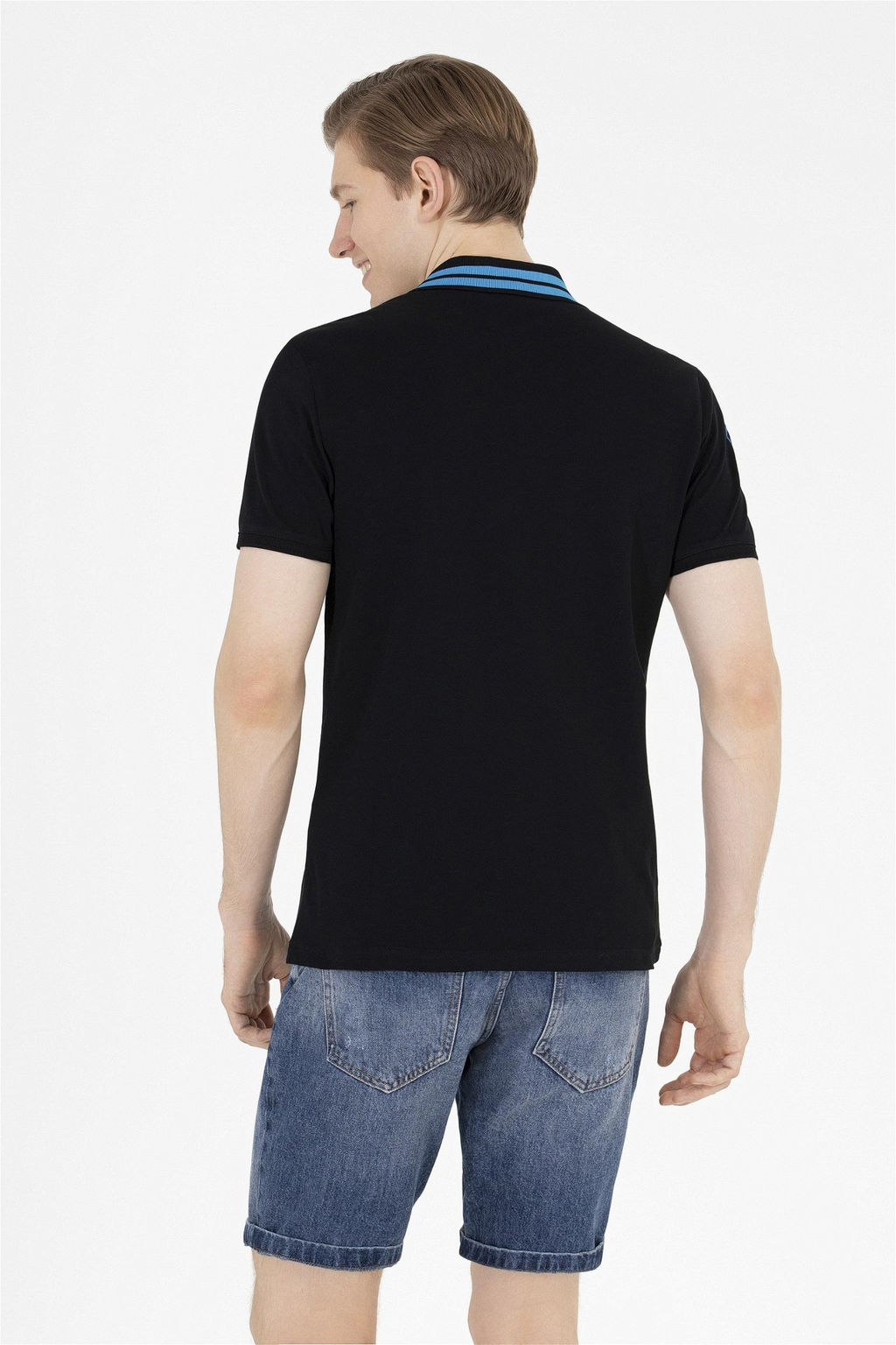 Мужская черная футболка с воротником-поло - U.s. polo assn фото 12