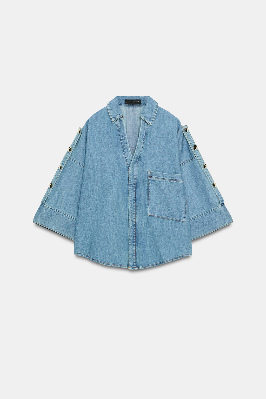 CAMISA Z1975 DENIM MANGA ANCHA / ?ndigo - Zara фото 3
