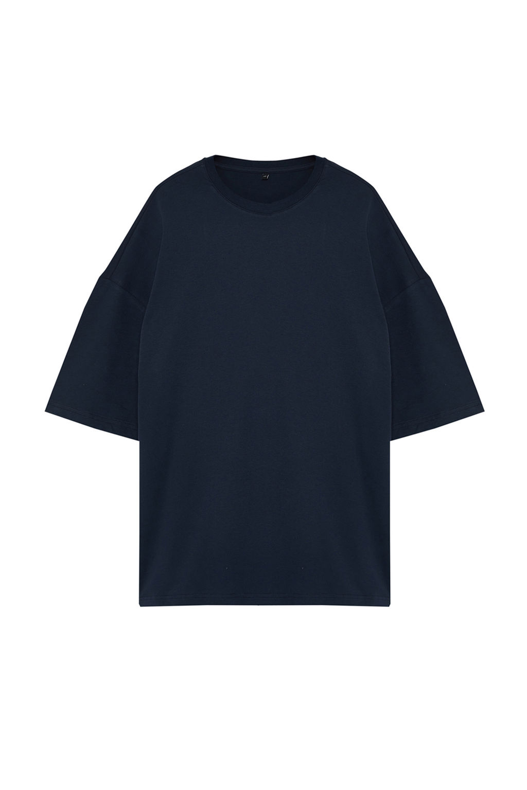 Buyuk Beden Lacivert Oversize/Genis Kesim %100 Pamuklu T-Shirt TMNSS23TS00139