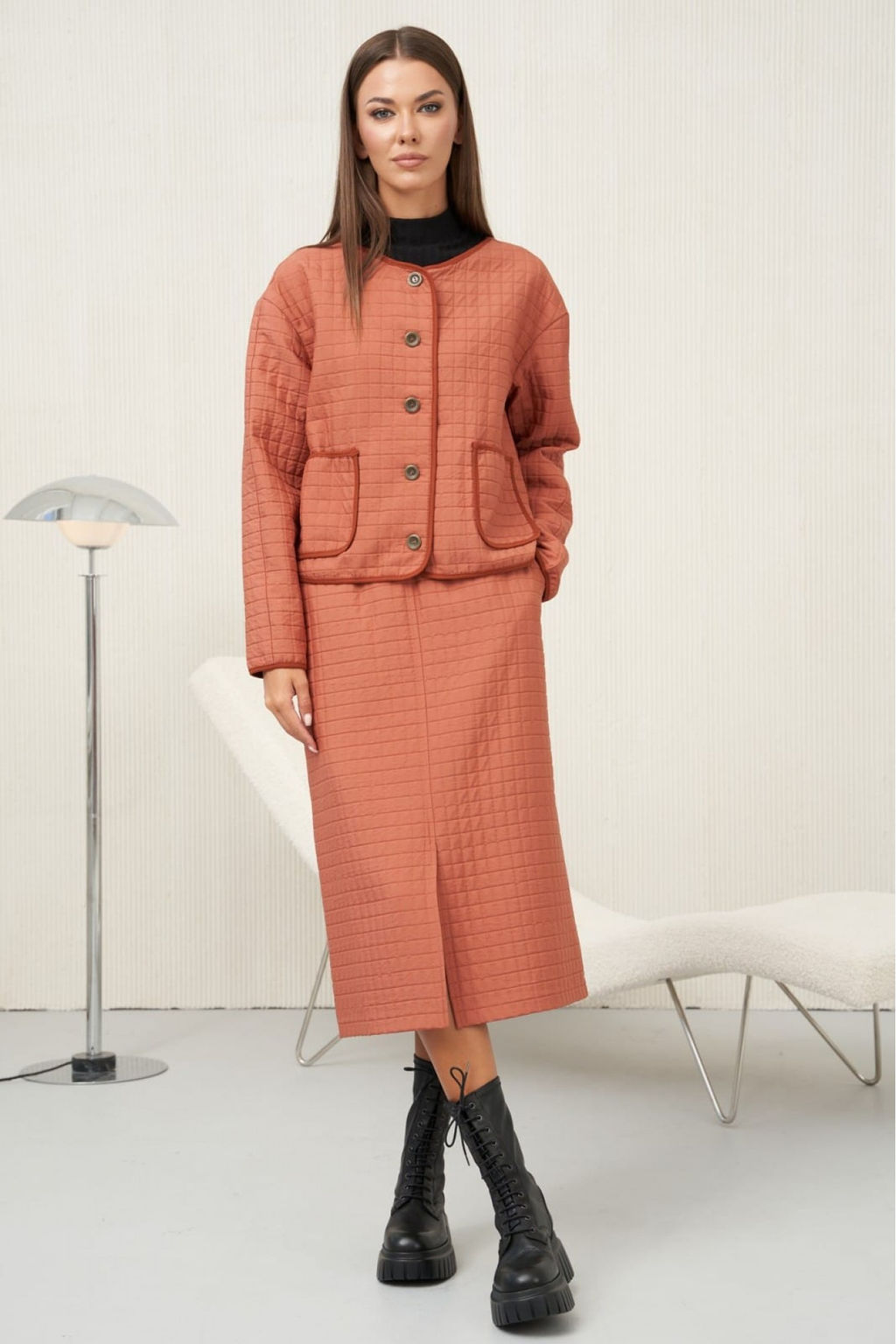 Костюм юбочный 4616 терракот