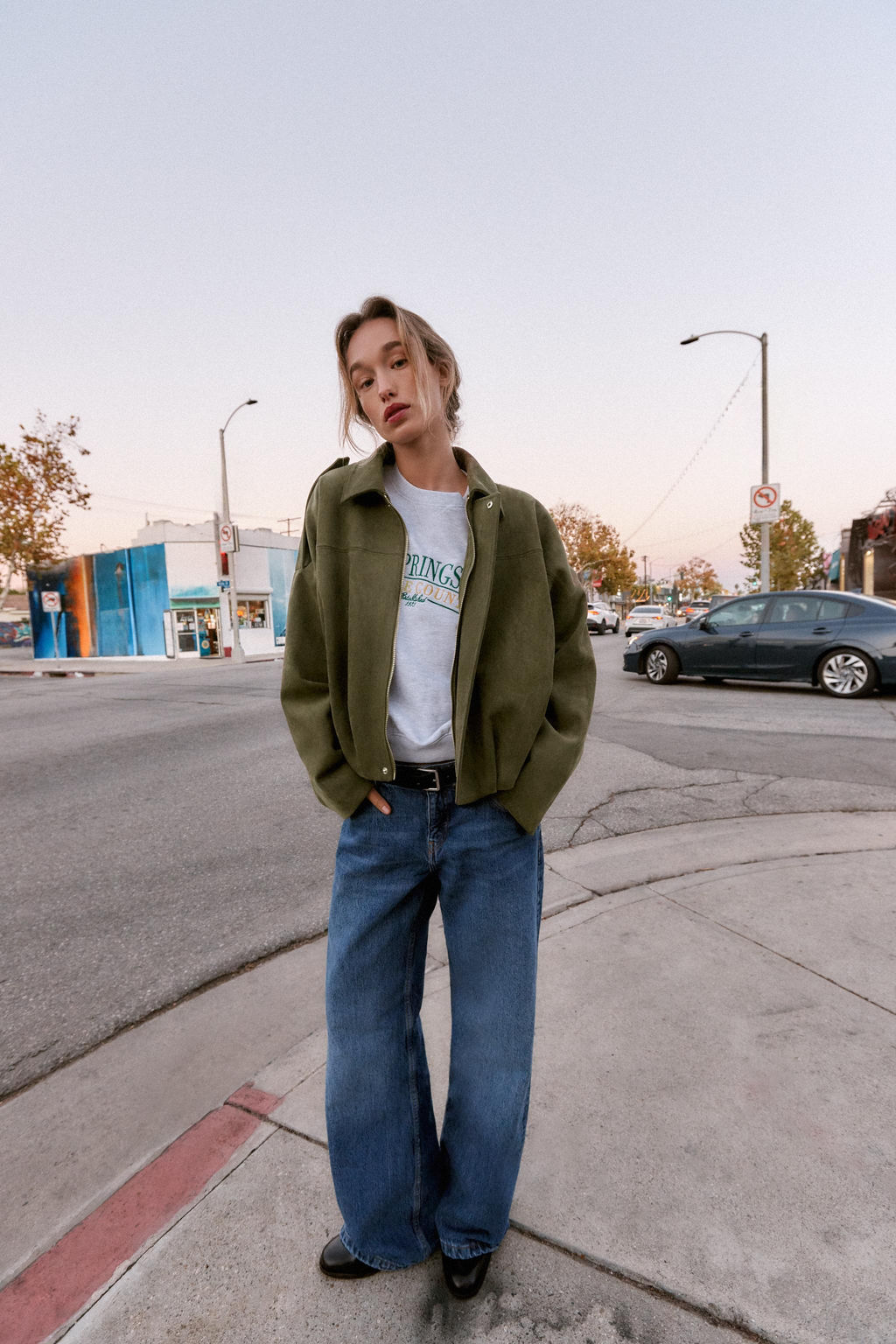 SUEDE EFFECT BOMBER JACKET