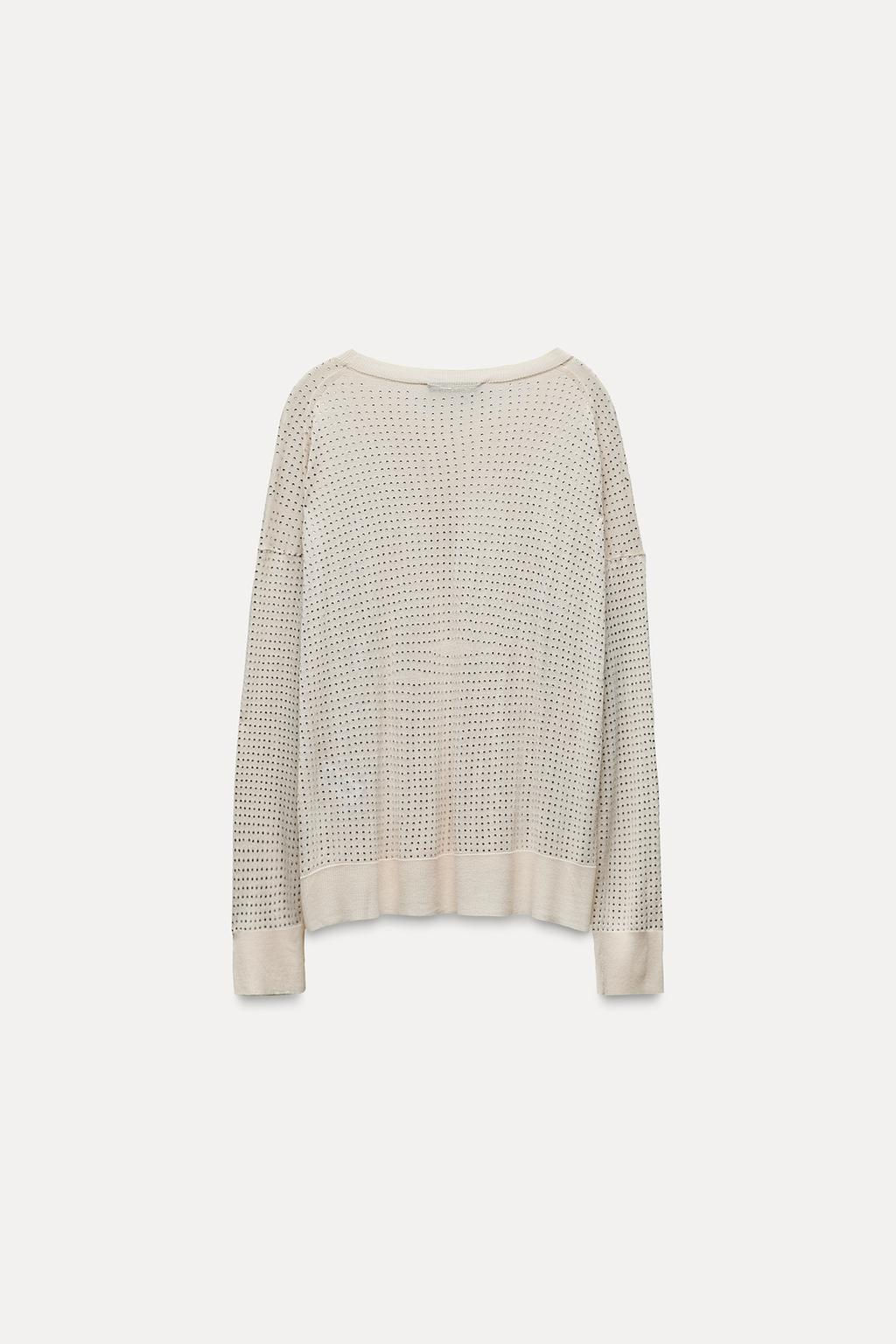FINE KNIT TOP WITH RHINESTONE DETAIL - Zara фото 13