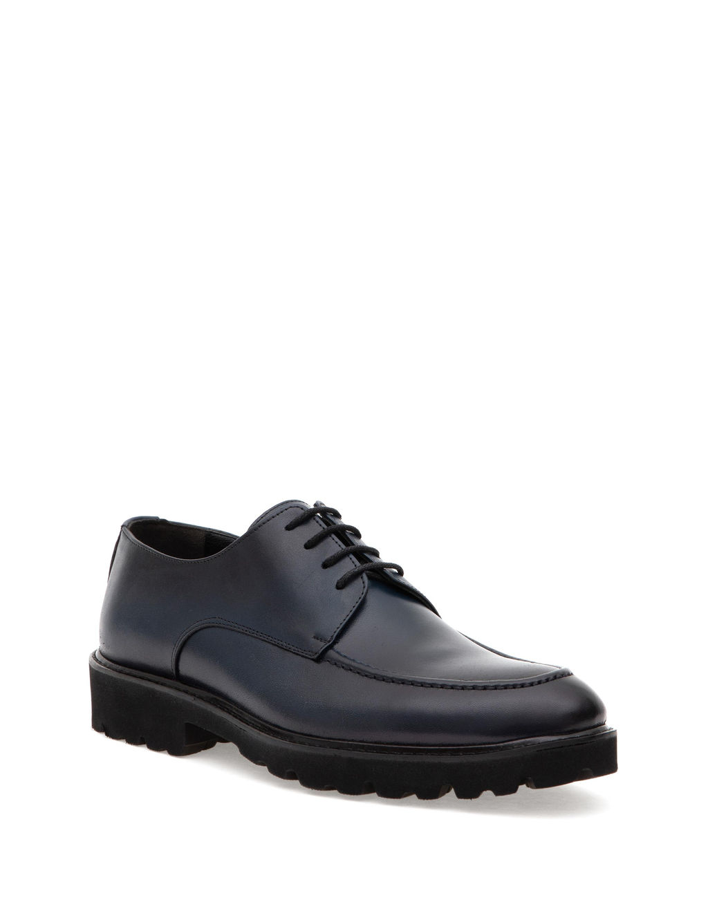 Lacivert %100 Deri Casual Ayakkab_