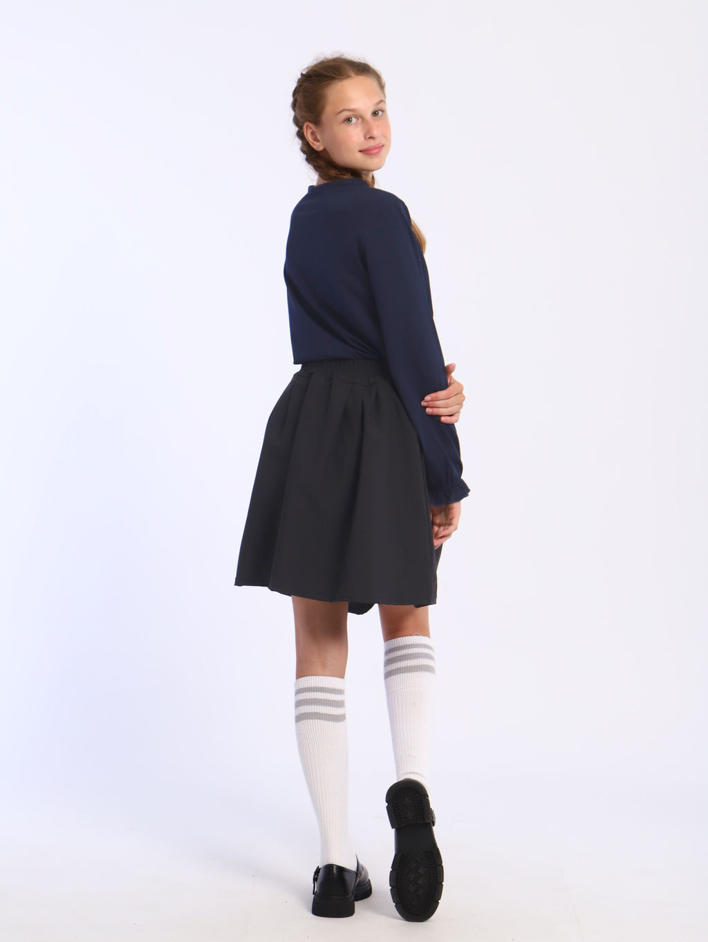 Лонгслив Анечка серо-голубой Ладошки  фото 46