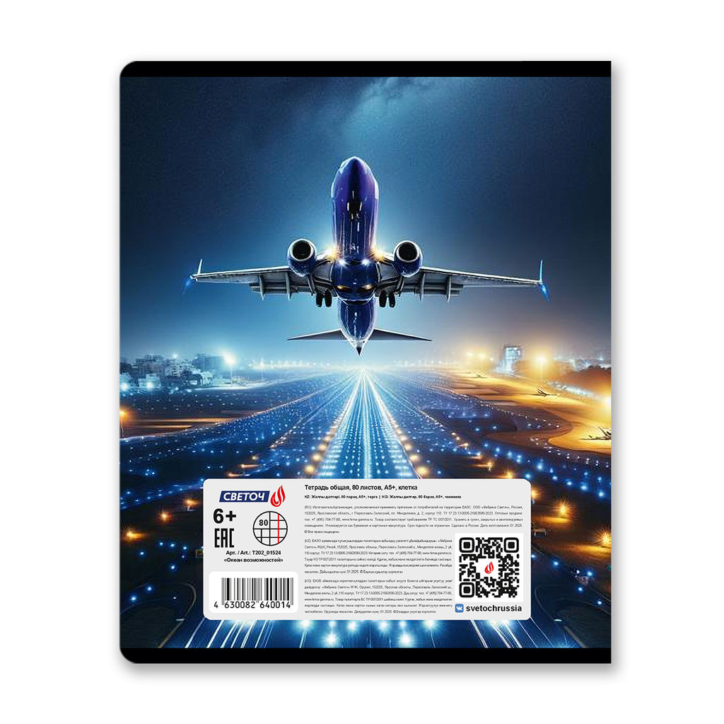 Светоч Т202 Тетрадь ученическая общая, A5 80 л. на скобе 65 г/кв.м , белизна 100 % 5 шт. клетка 01524 Океан возможностей  фото 8