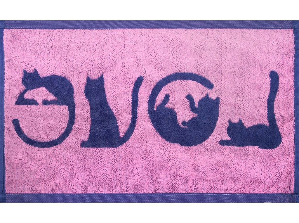 Полотенце махровое 1с105.413ж1 LOVE-кот(пурпурн3) 50х30 см