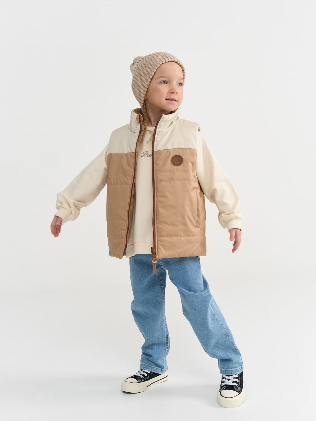 Жилет стеганый на молнии двухсторонний Беж - Bungly фото 9