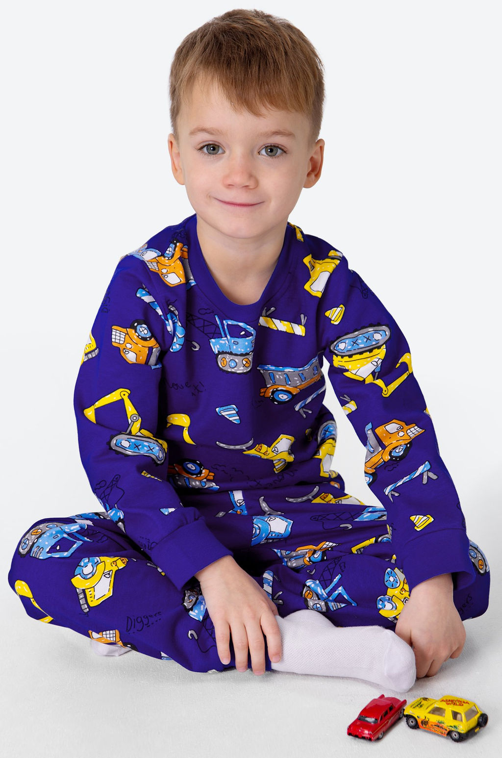 Хлопковая пижама для мальчика из футера с начесом Happy Fox  фото 8