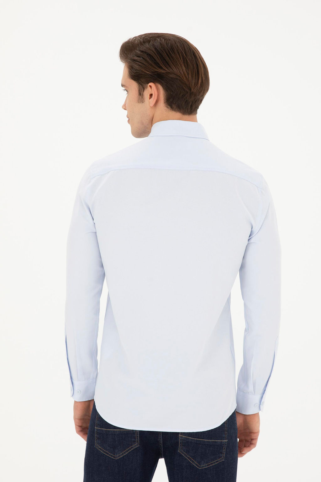 Мужская голубая базовая рубашка с длинным рукавом Неожиданная скидка в корзине - U.s. polo assn фото 5