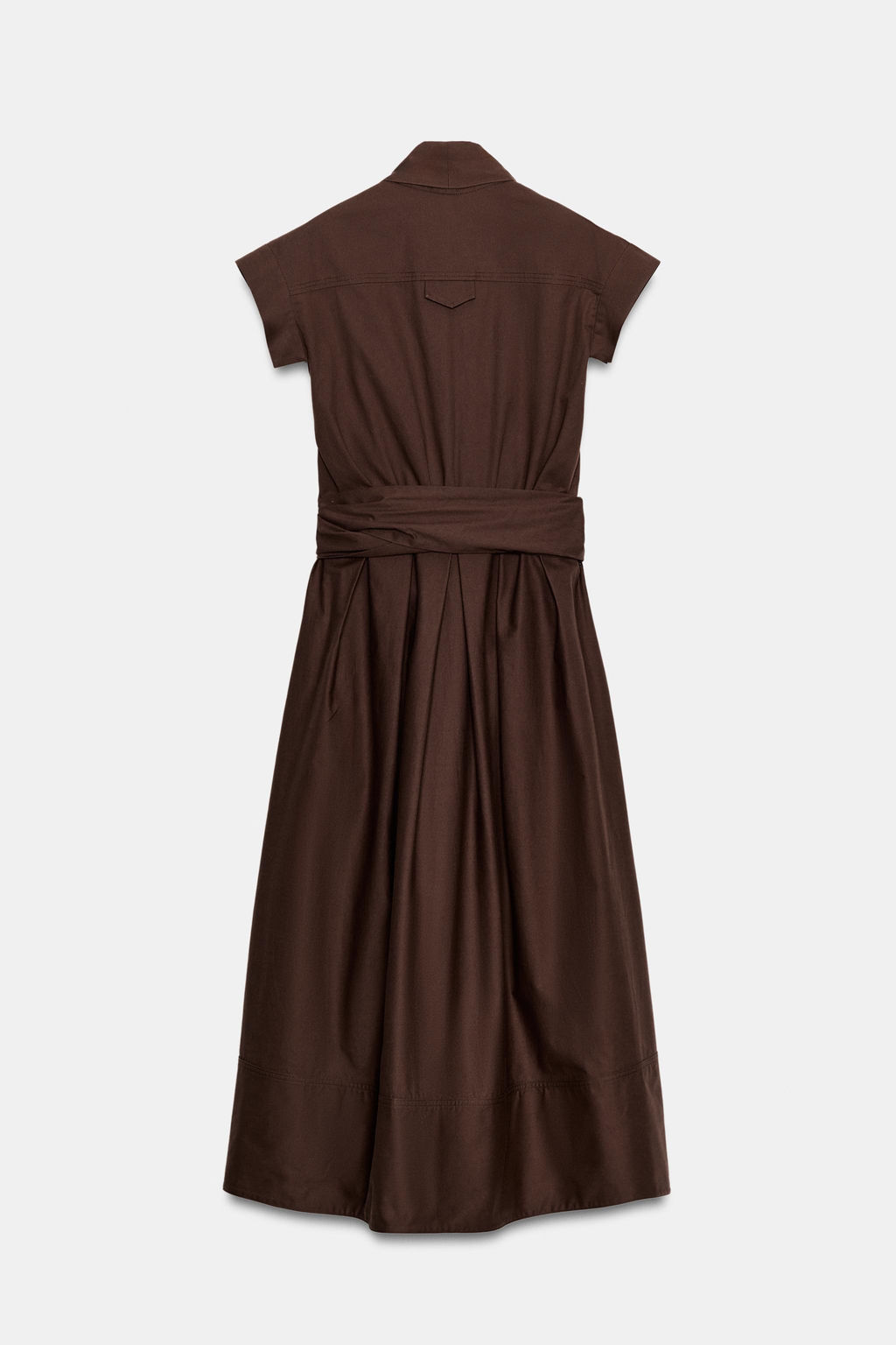 VESTIDO POPEL?N PLIEGUES ZW COLLECTION / Marr?n - Zara фото 9