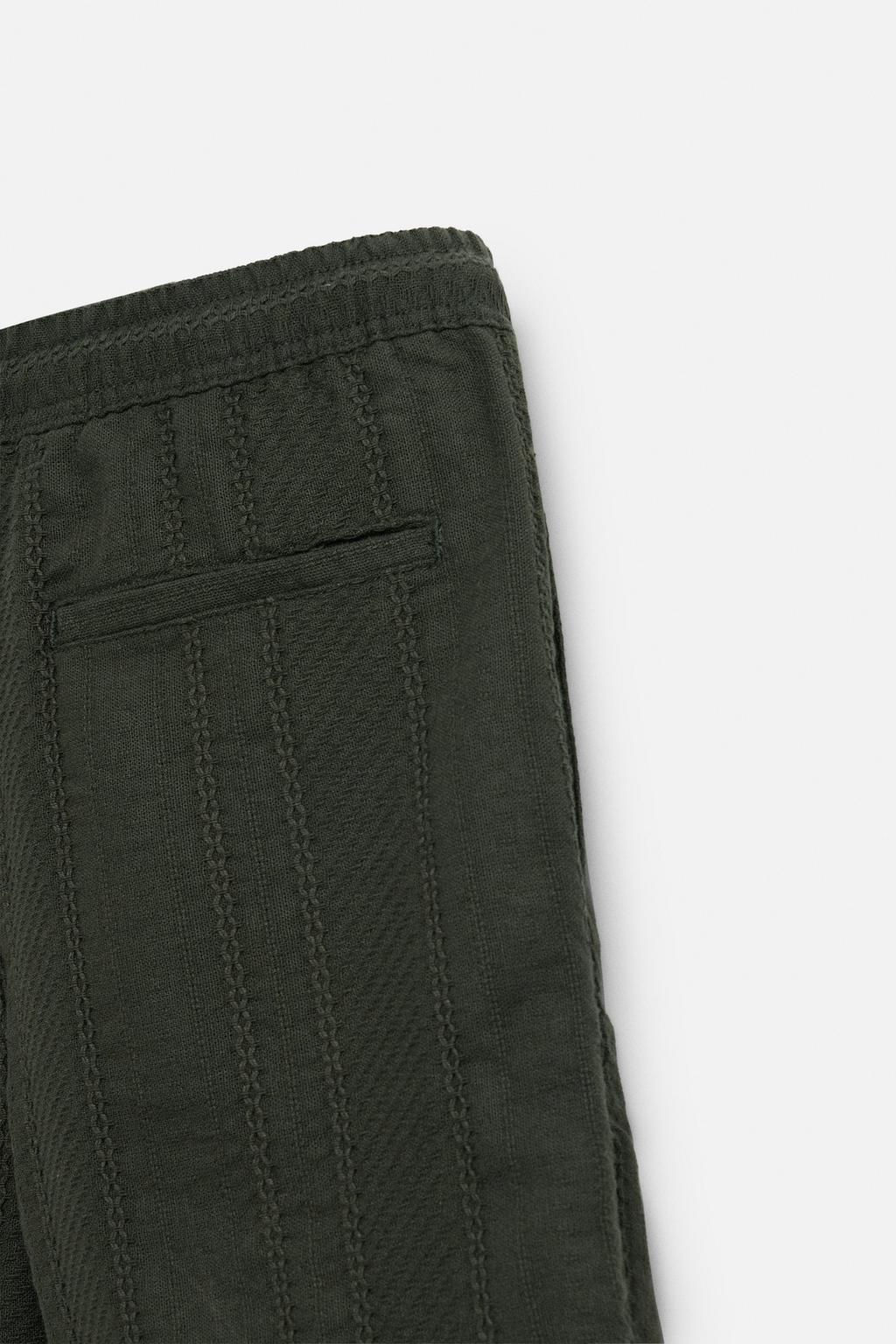 TEXTURED REGULAR FIT BERMUDA SHORTS - Zara фото 12