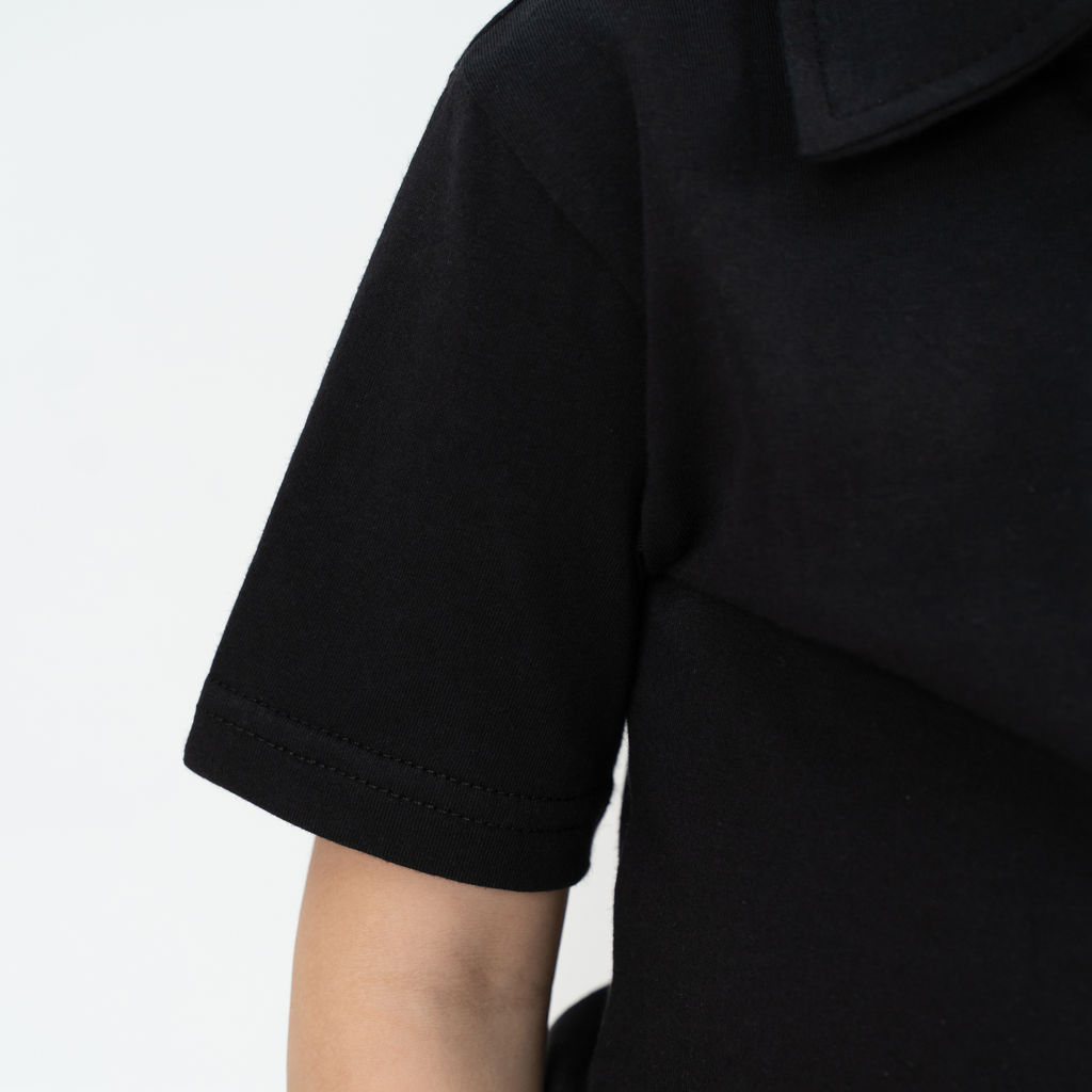 Футболка поло детская черная 659 (140, 72)