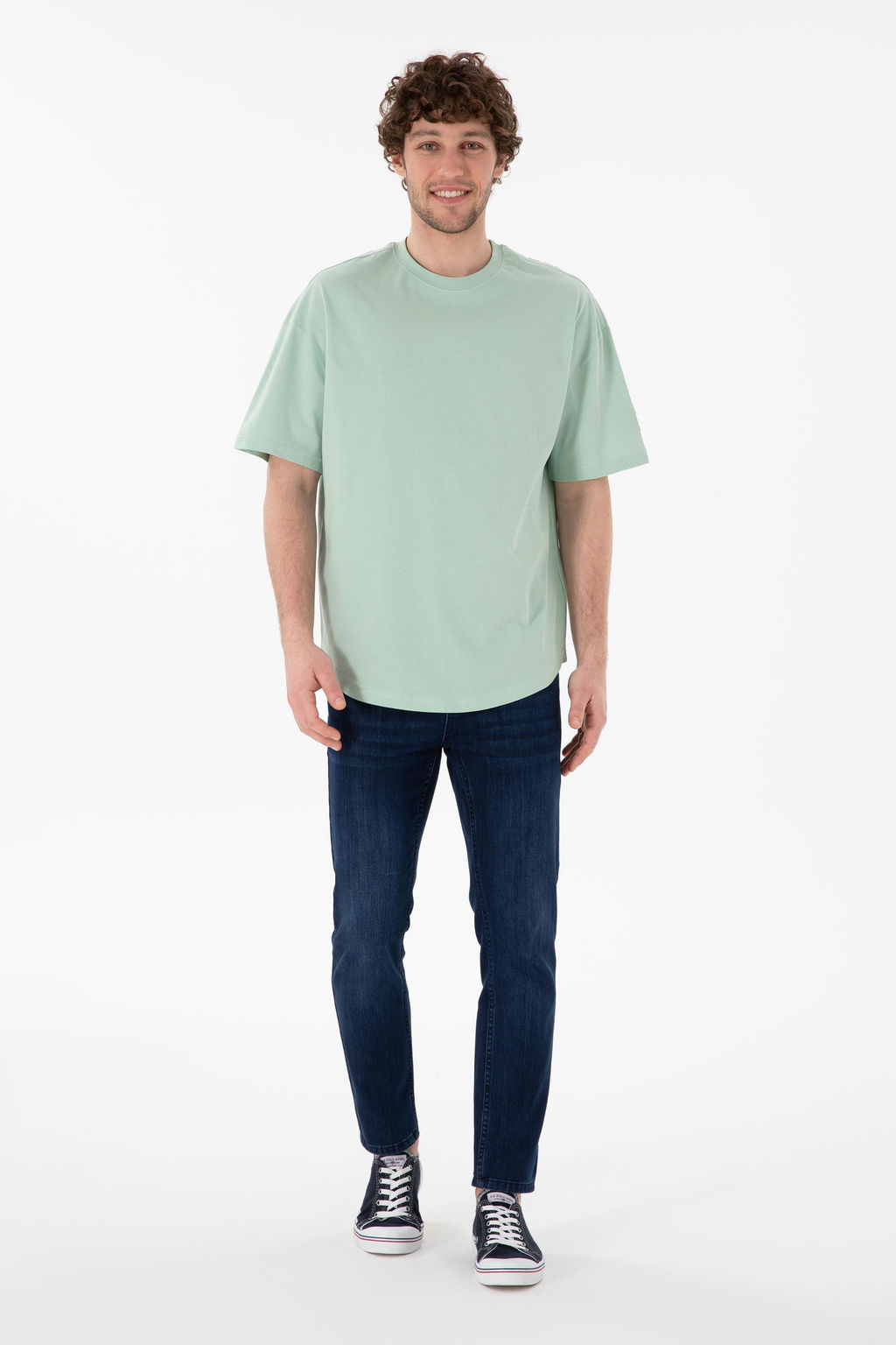 Erkek Long Fit Bisiklet Yaka Su Ye_ili Basic Ti__rt Sepette S_rpriz _ndirim - U.s. polo assn фото 5