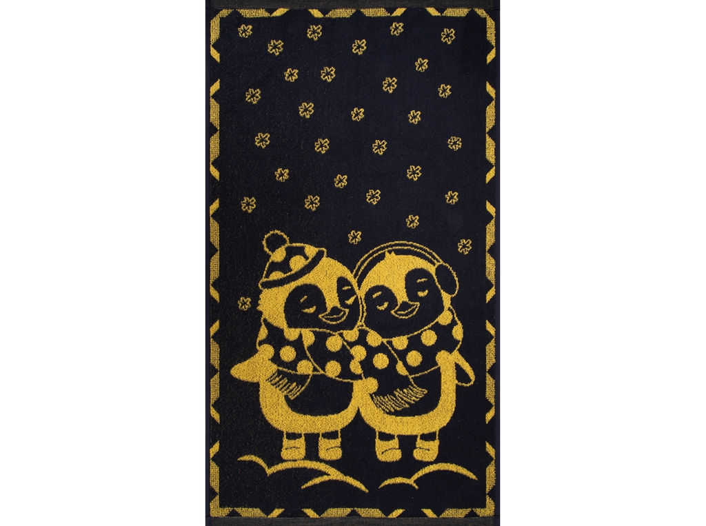 Полотенце махровое 6с103.412ж1 Пингвики(т.желтый) 50х90см