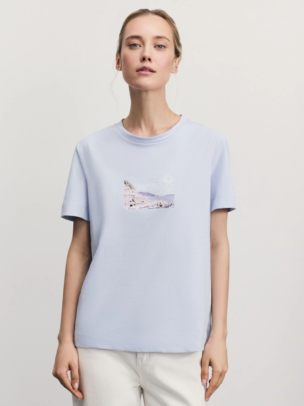 Футболка из хлопка с принтом / Zarina  фото 3