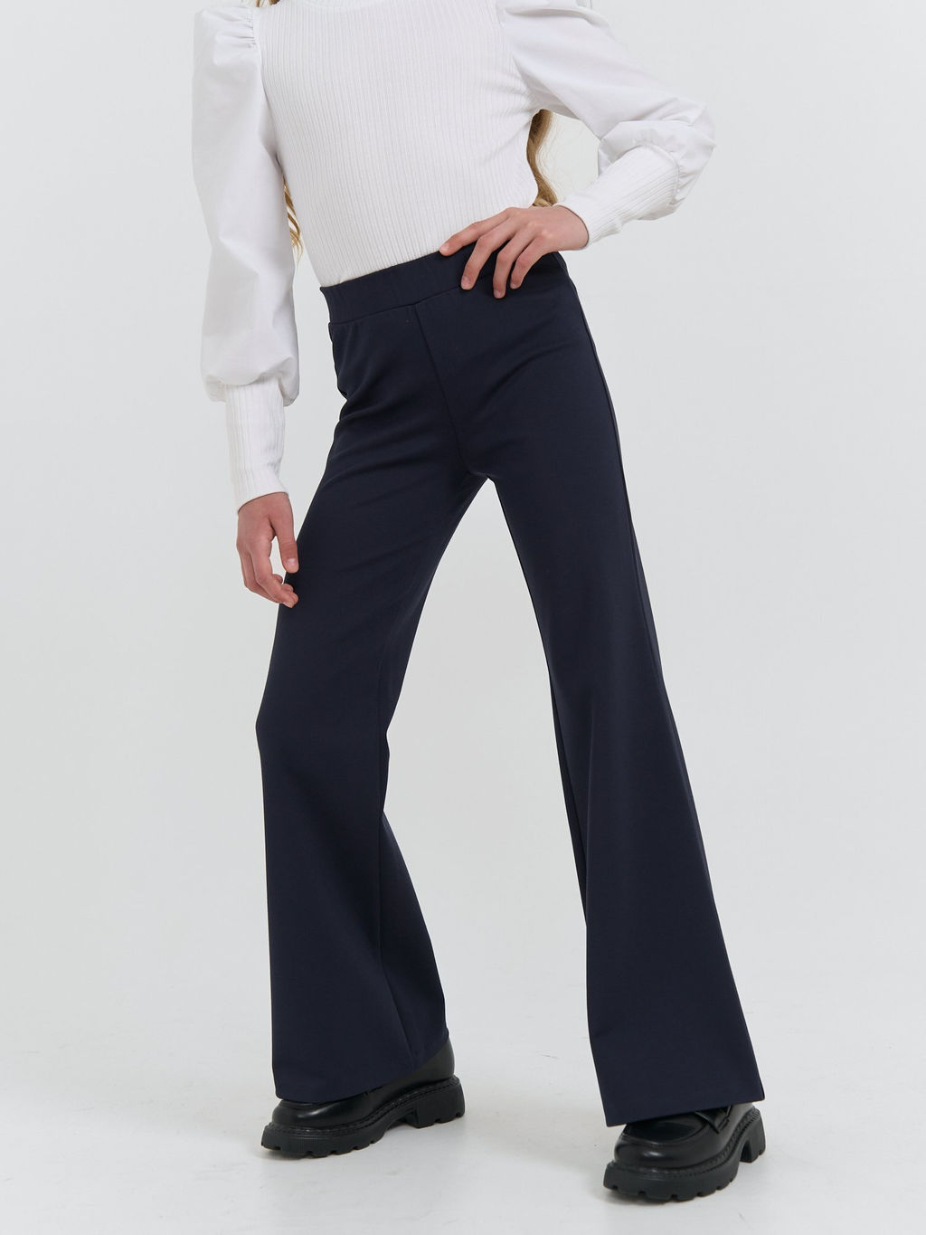 Брюки клёш Синие для девочки 7+ - Bungly фото 7