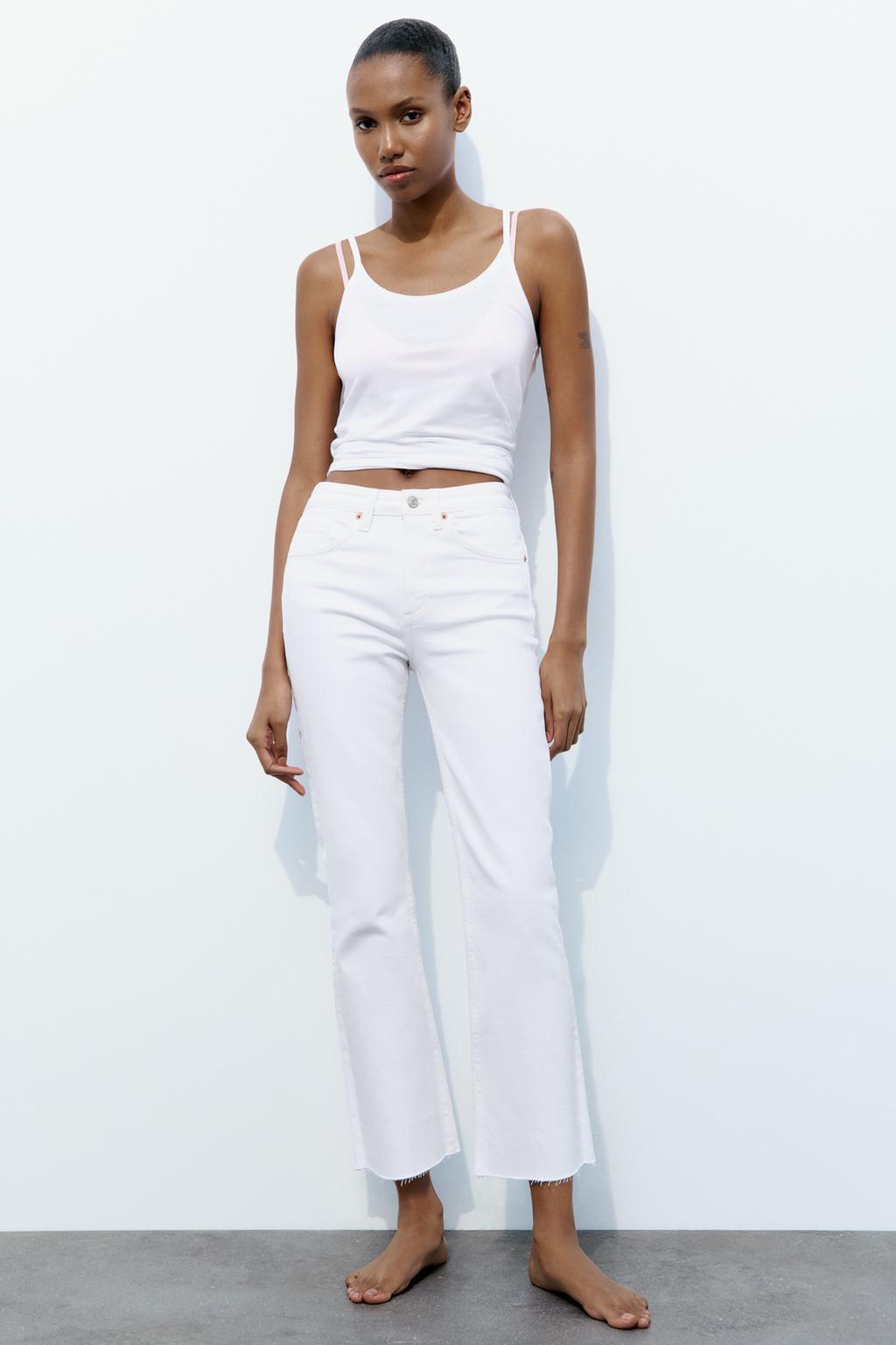 TRF CROPPED FLARE HIGH-WAIST JEANS - Zara фото 6