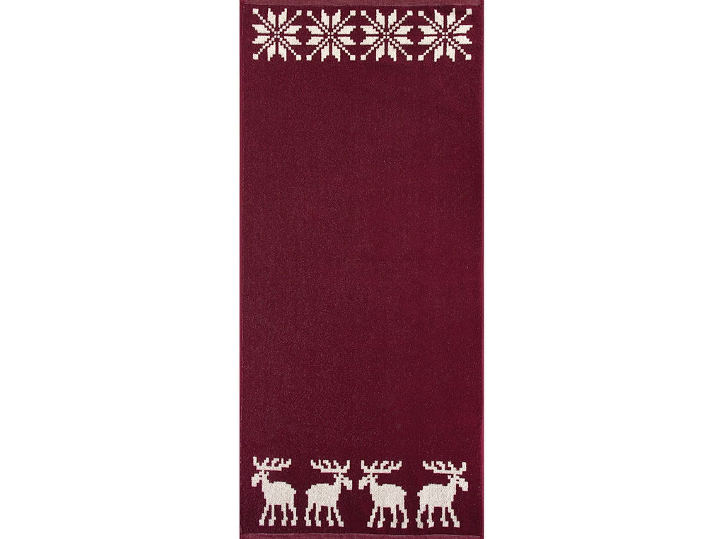 Полотенце махровое 6с102.411ж1 Расписные и олени(кр.дерево1) 67х150см