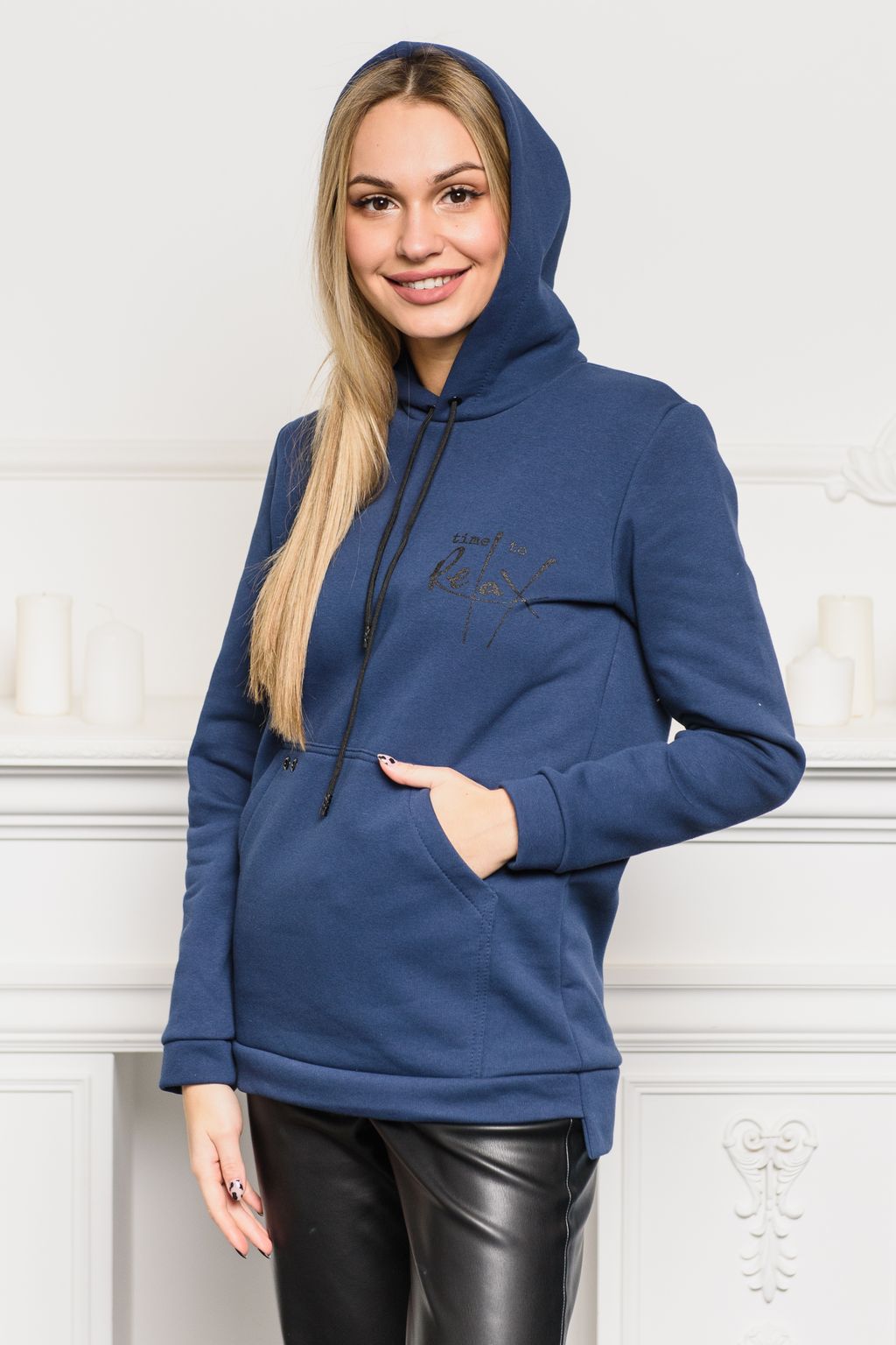 Худи из футера 3-хн Нью-Йорк королевский синий - Амадэль фото 12