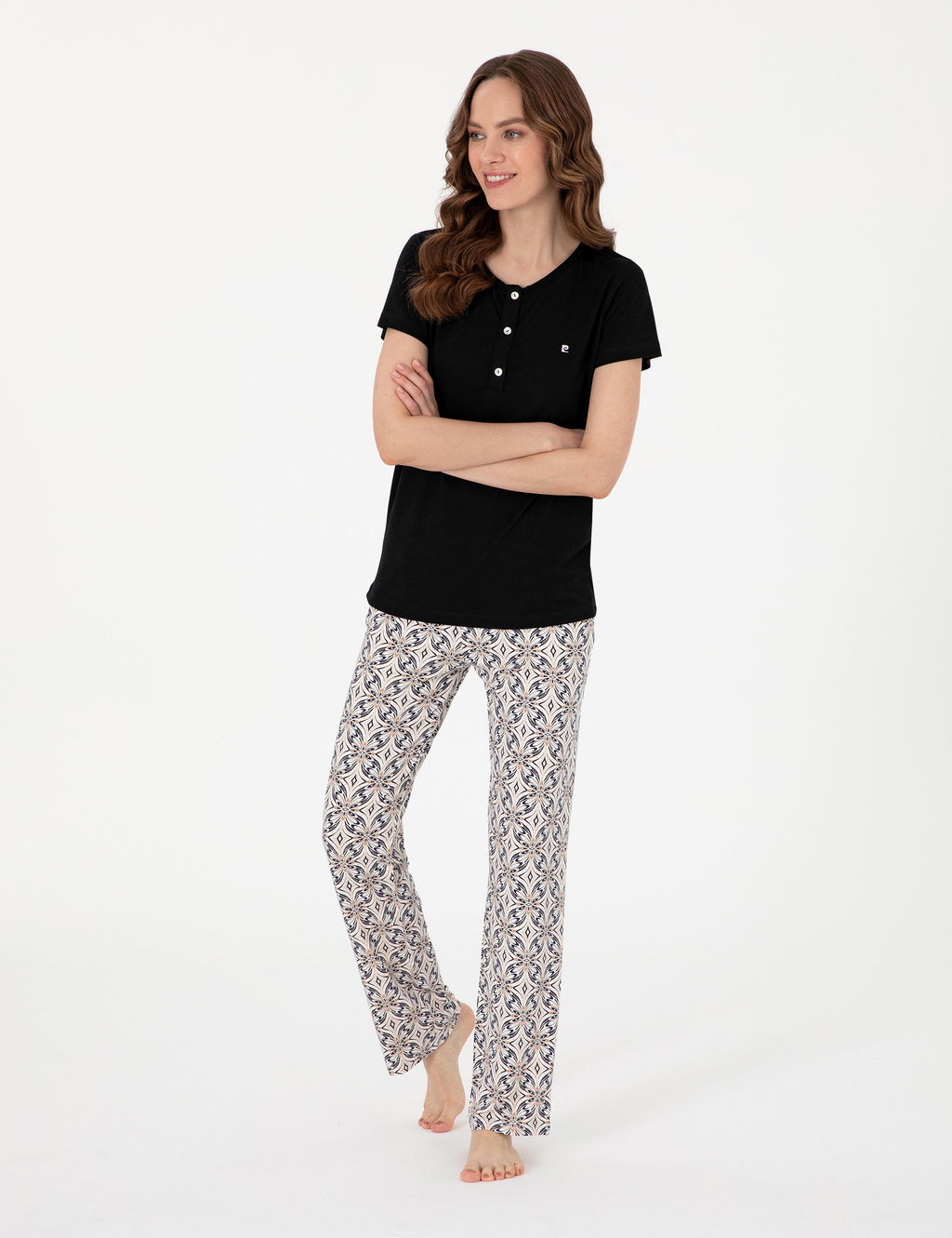 Siyah K_sakollu Pijama Tak_m_ - Pierre cardin фото 4
