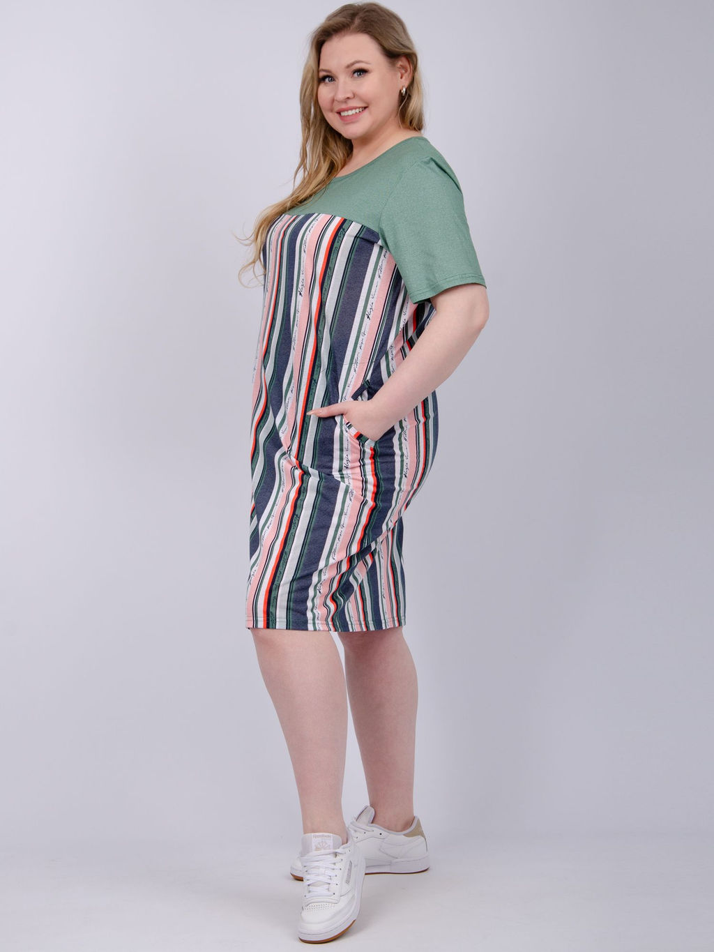 Туника "Вербена 2" зелёная, трикотаж