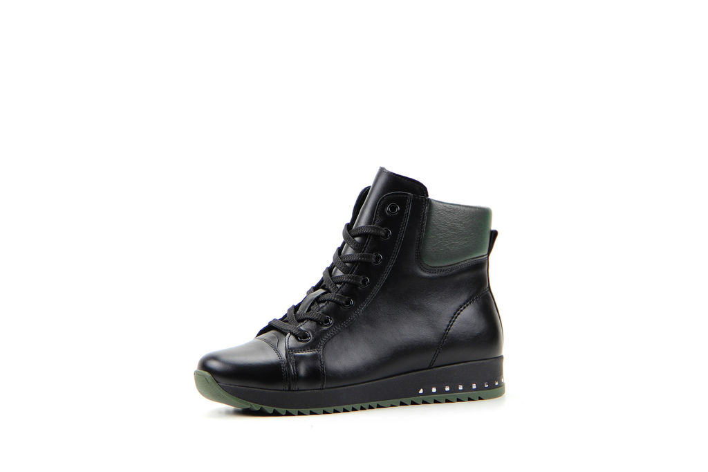 Ботинки 311.omega2bl.black+green/Шерсть