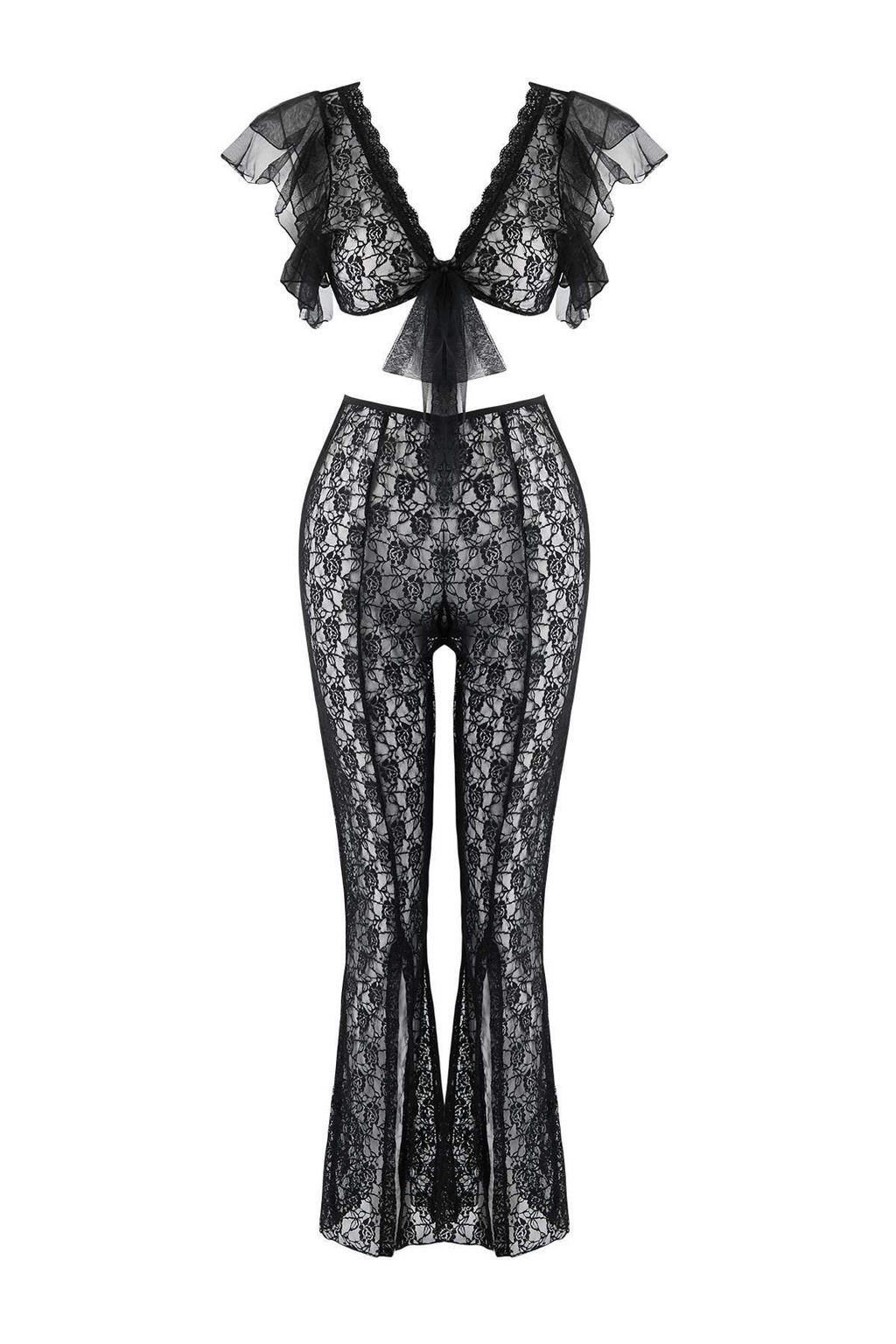 Siyah Dantel Kaps?z Ic Camas?r? Tak?m? THMAW26CC00030 - Trendyolmilla фото 7