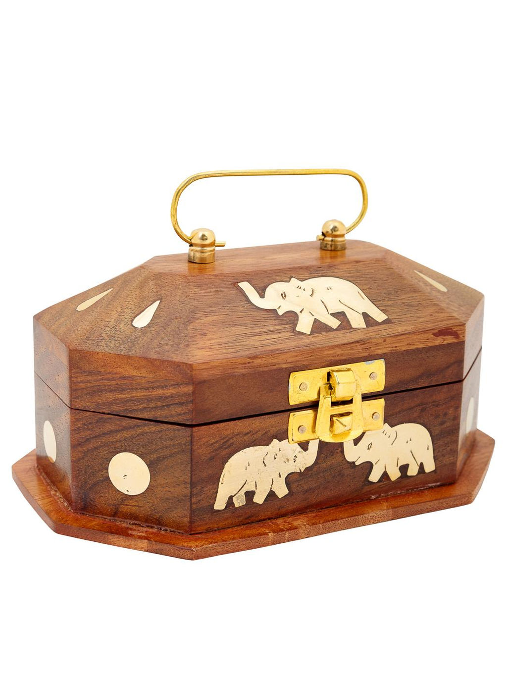 Шкатулка (дерево) резная Сундучок Слон 15х10х9см №Шк5049В