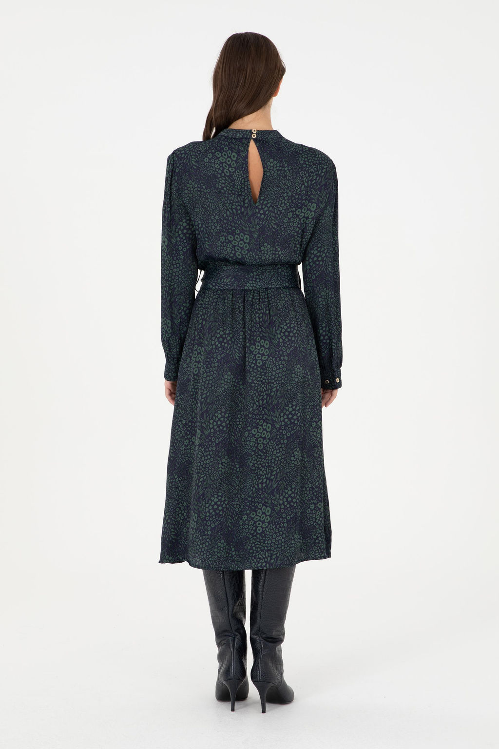 Женское темно-синее тканое платье Неожиданная скидка в корзине - U.s. polo assn фото 4