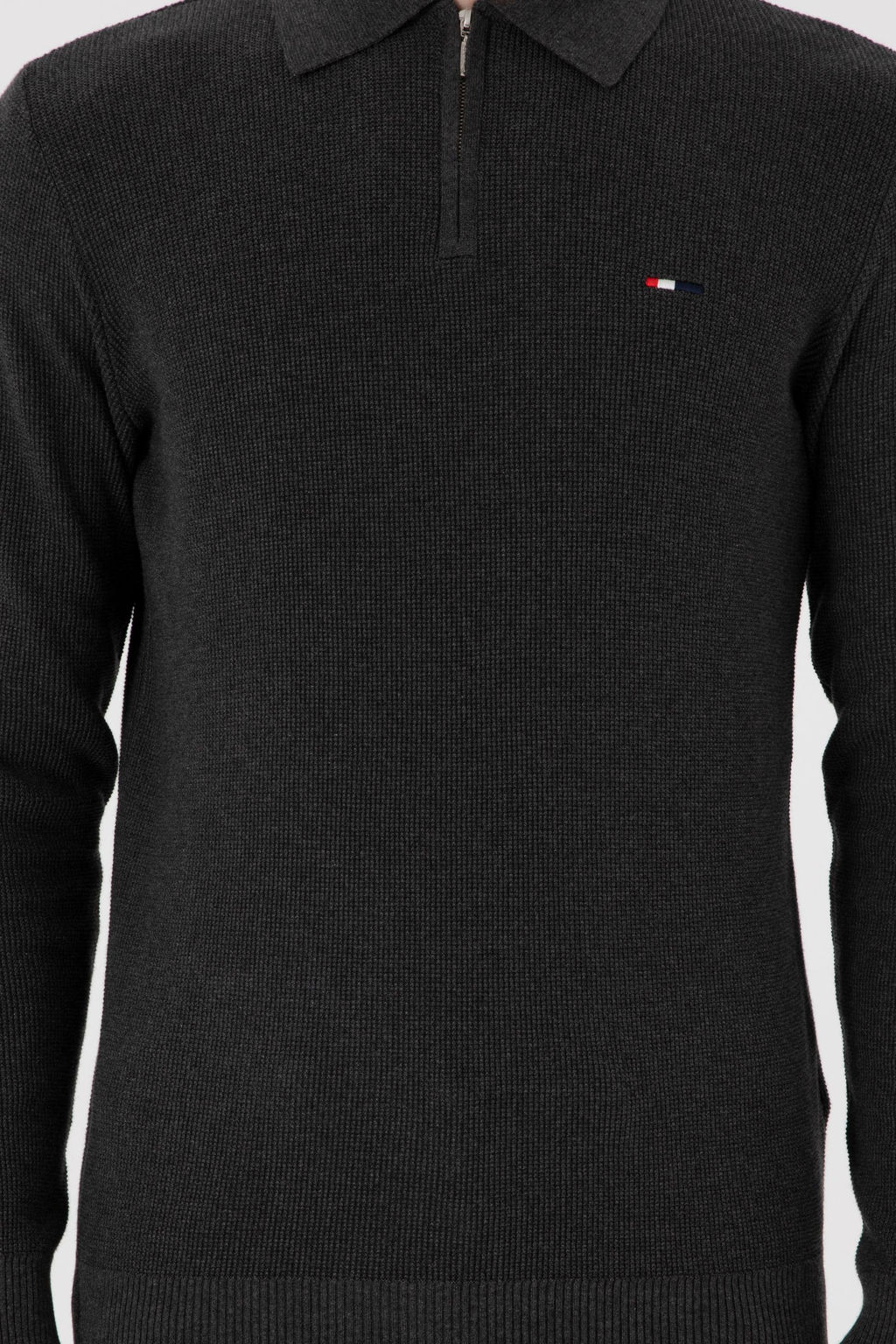 Erkek Regular Fit Yar_m Fermuarl_ Antrasit Melanj Basic Kazak - U.s. polo assn фото 6