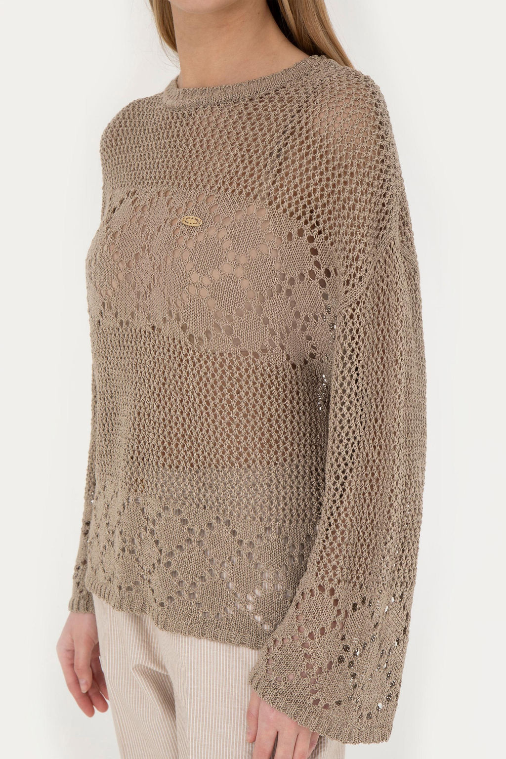 Женский легкий свитер цвета хаки - U.s. polo assn фото 13