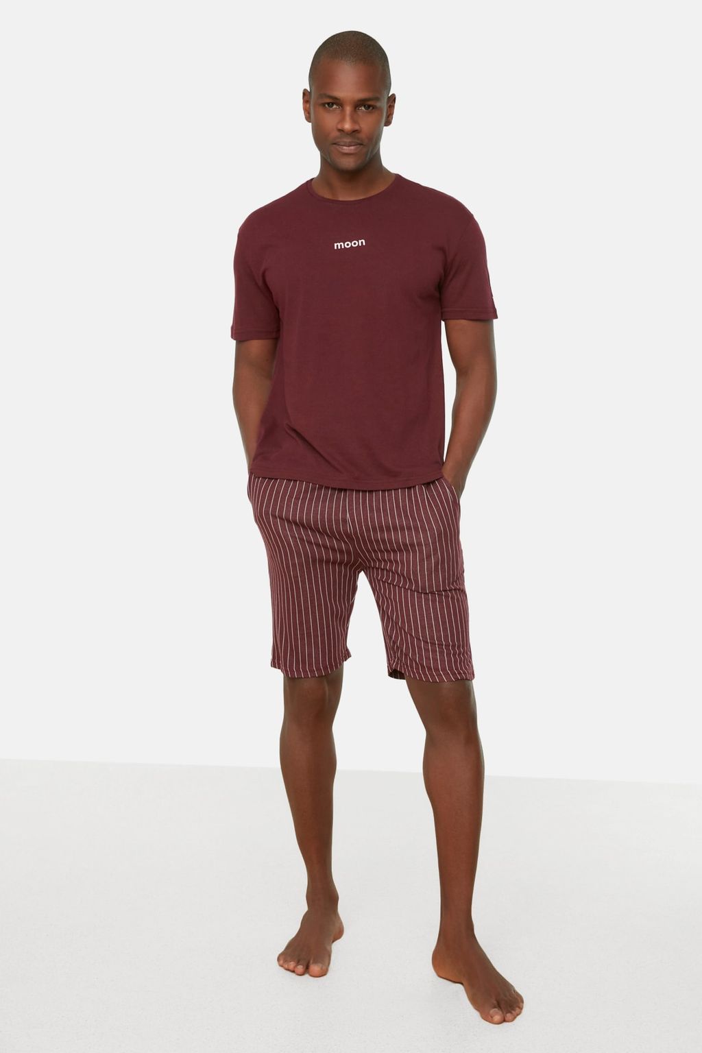 TRENDYOL MAN Bordo Regular Fit Yazl?k Sortlu Pijama Tak?m? THMSS21PT1005 - Trendyolmilla фото 12