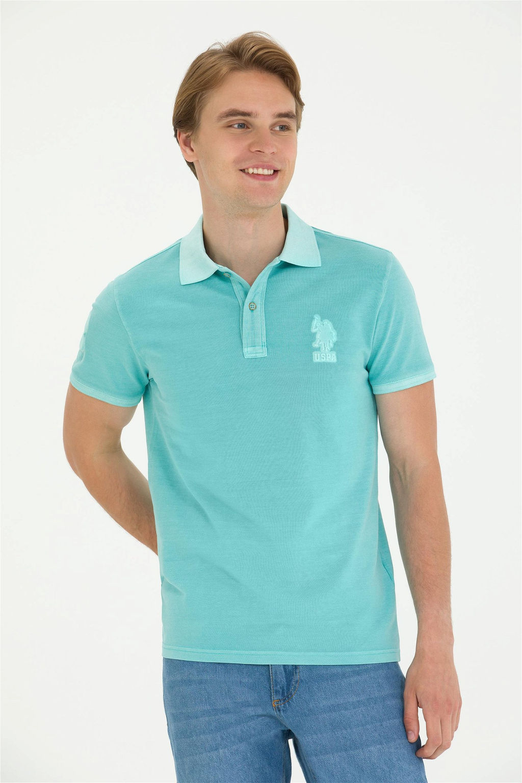 Мужская мятная базовая футболка - U.s. polo assn фото 8