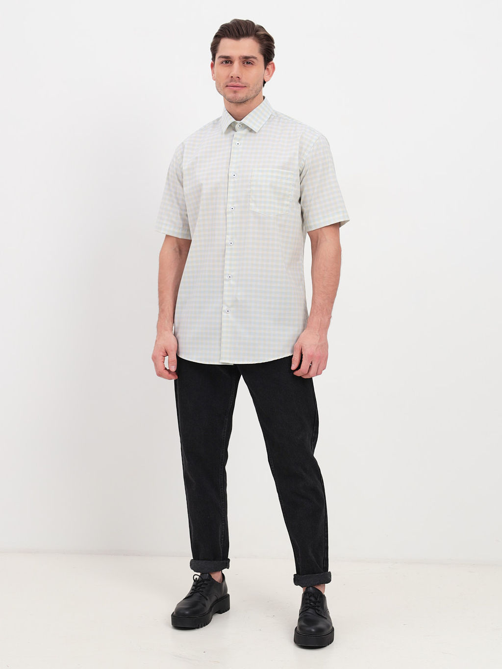 Сорочка мужская короткий рукав GREG 255/207/0222/1p STRETCH  фото 8