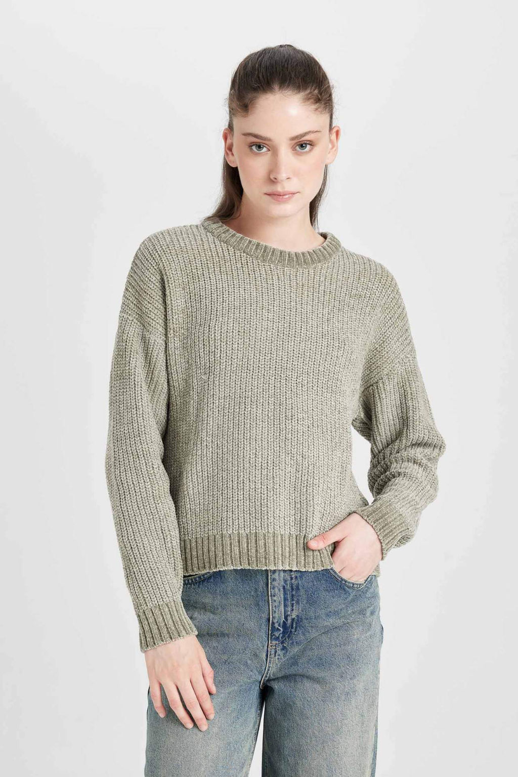 Regular Fit Bisiklet Yaka Triko Kazak - Defacto фото 2