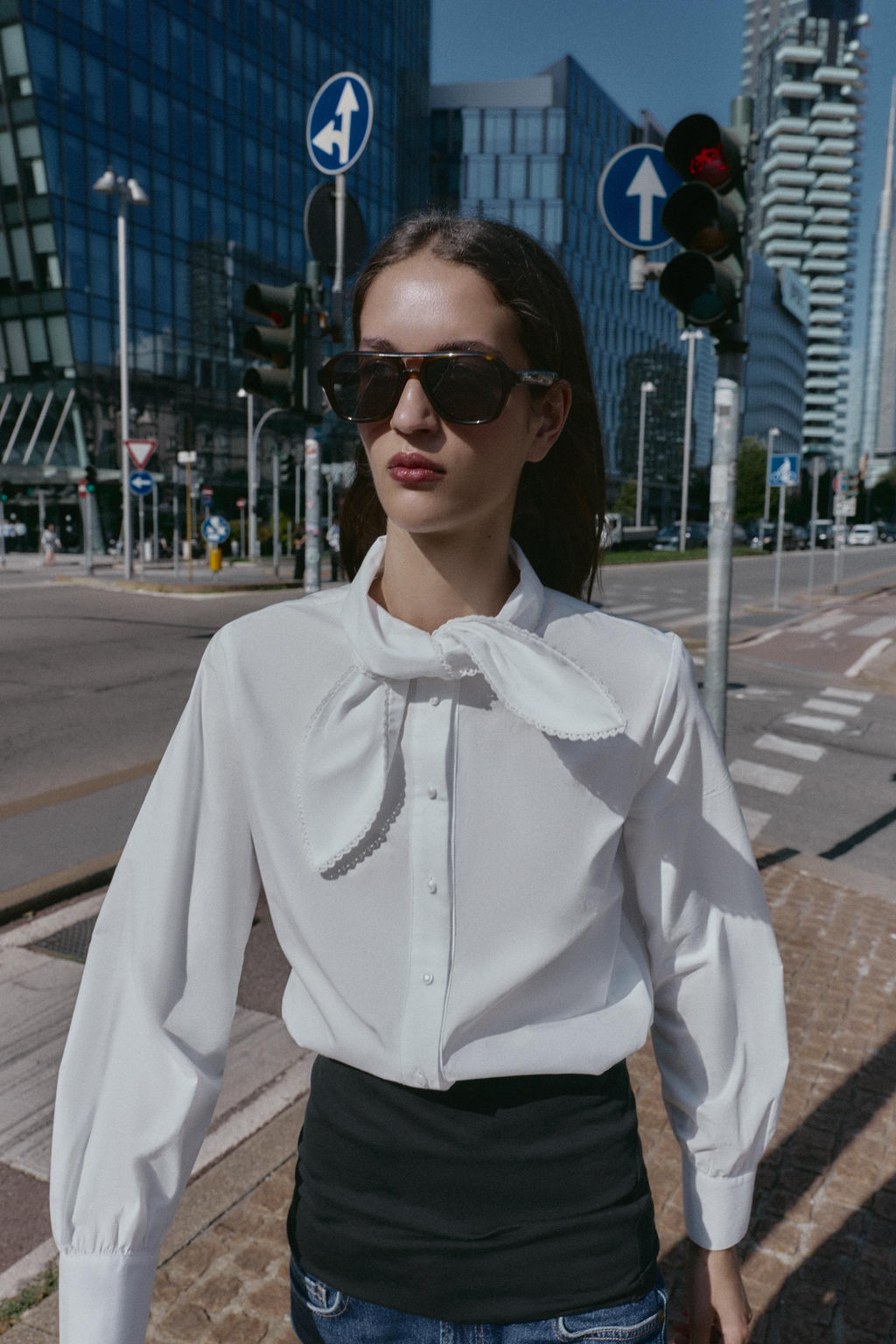 POPLIN SHIRT WITH BOW - Zara фото 2