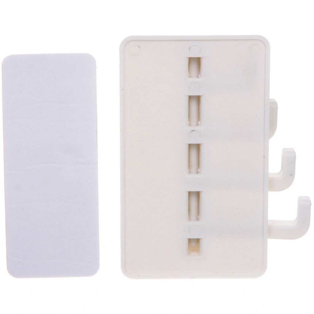 Цена за 10 шт. Крючок настенный многофункциональный на липкой основе "ИДЕЯДОМА", цвет белый, нагрузка 3кг/9*5,5см (пакет с подвесом)