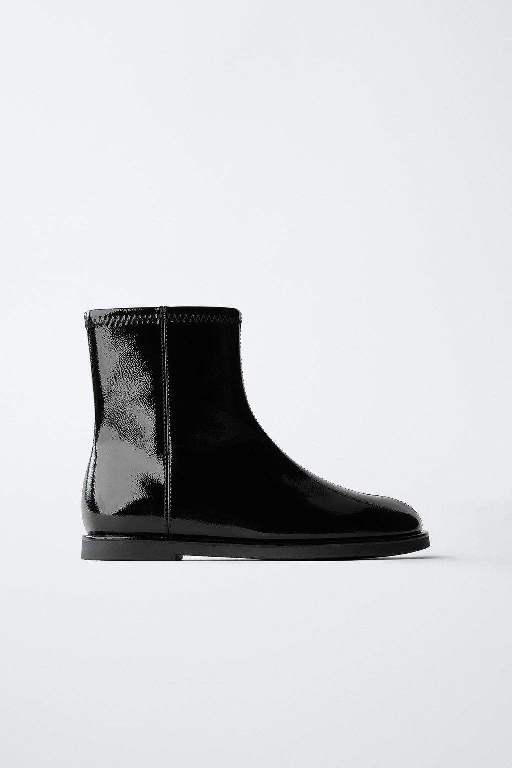 PATENT ANKLE BOOTS