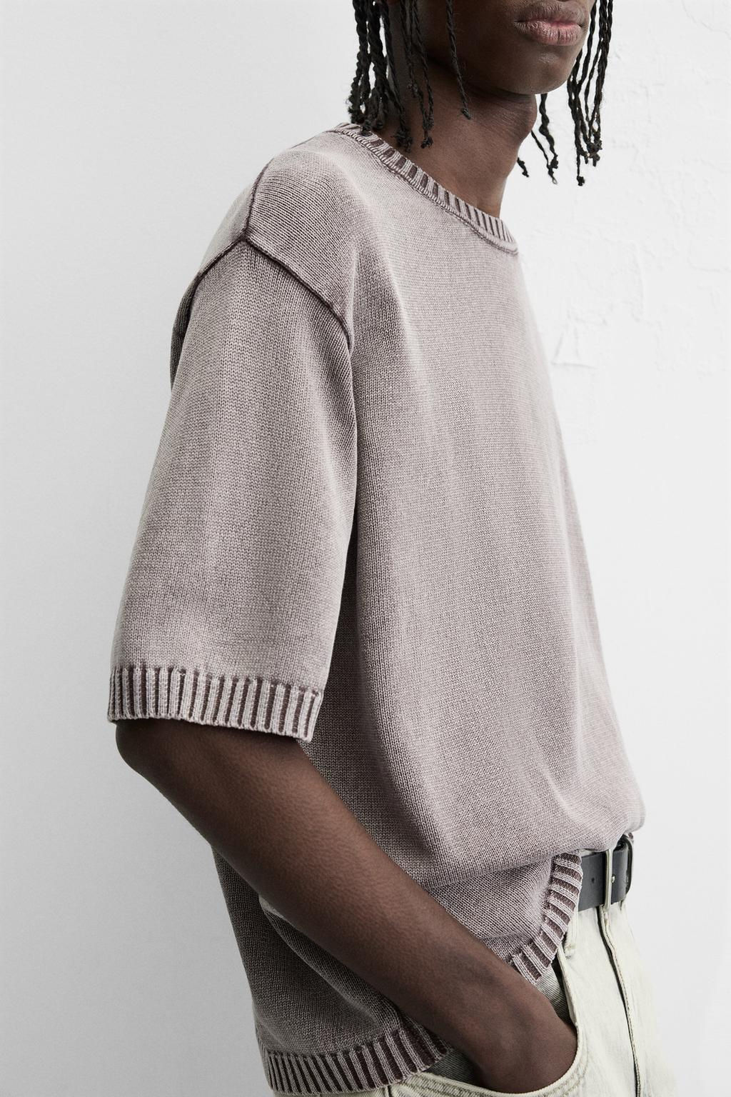 WASHED KNIT T-SHIRT - Zara фото 7