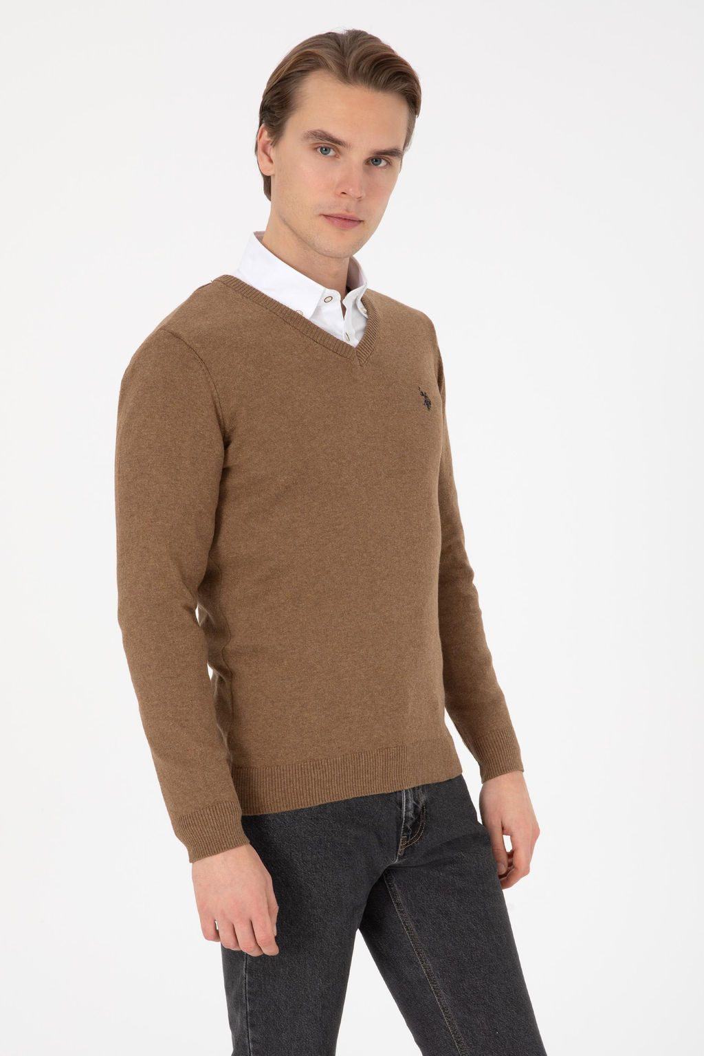 Erkek Haki Melanj Basic Kazak - U.s. polo assn фото 3